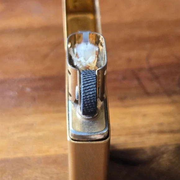 Vintage Solid Brass Slim Mini Zippo - Picture 7 of 9